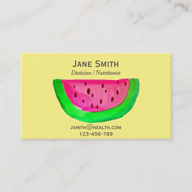 Dietician Nutritionist freelance health fruity Business Card (Front)