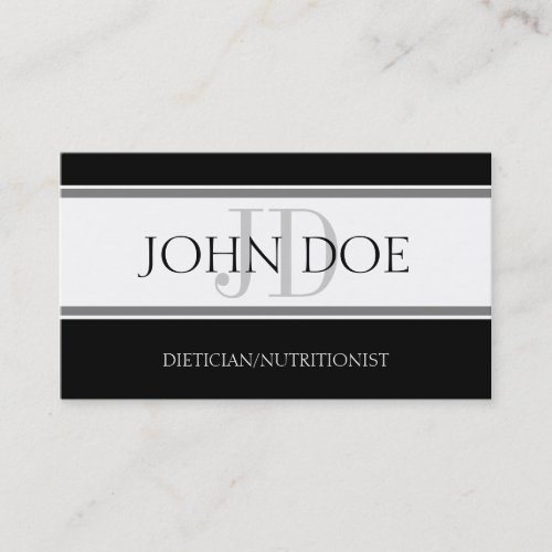 Dietician/Nutritionist Stripe W/W Business Card Template