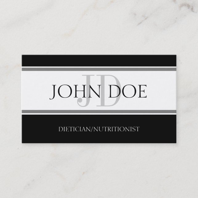 Dietician/Nutritionist Stripe W/W Business Card (Front)