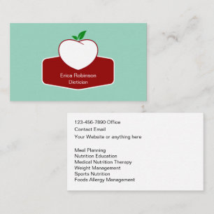 Dietician Weight Management Business Cards