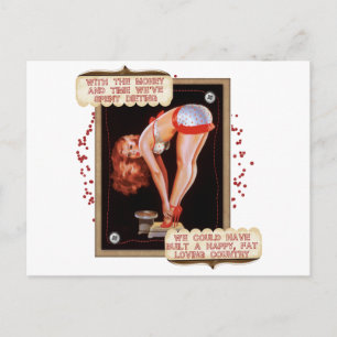 Dieting Pin Up Postcard