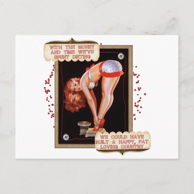 Dieting Pin Up Postcard (Front)