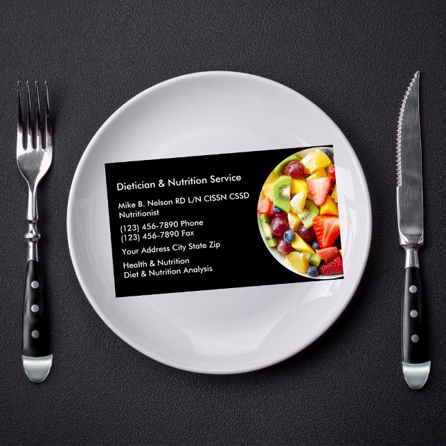 Dietitian And Nutrition Services Business Card (Creator Uploaded)