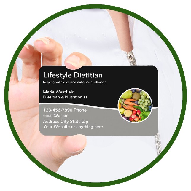 Dietitian And Nutritionist Modern Business Cards (Creator Uploaded)