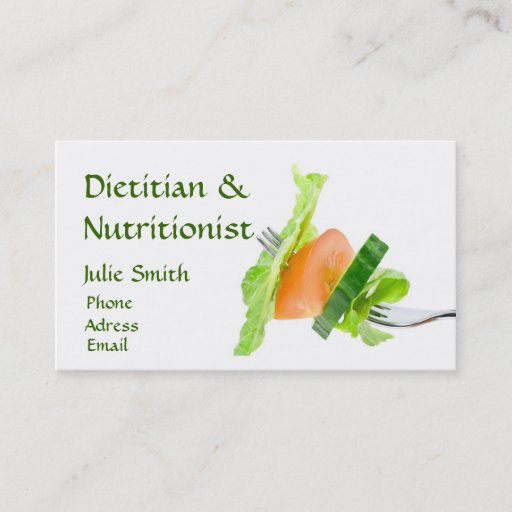 Customizable Dietitian Business Card