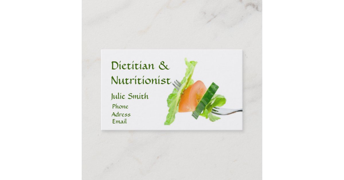 Dietitian Business Card | Zazzle