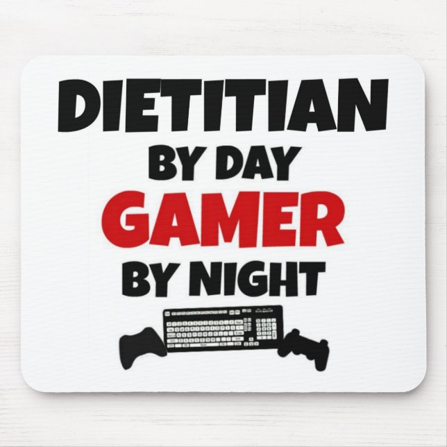 Dietitian by Day Gamer by Night Mouse Pad (Front)
