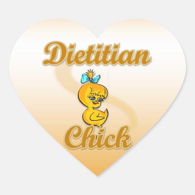 Dietitian Chick Heart Sticker (Front)