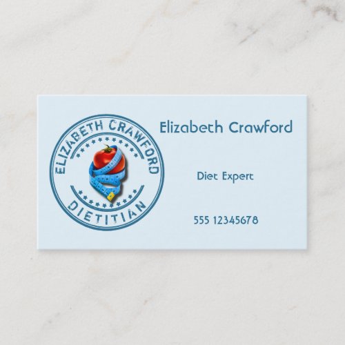 Dietitian Dietologist Doctor With Measuring Tape Business Card