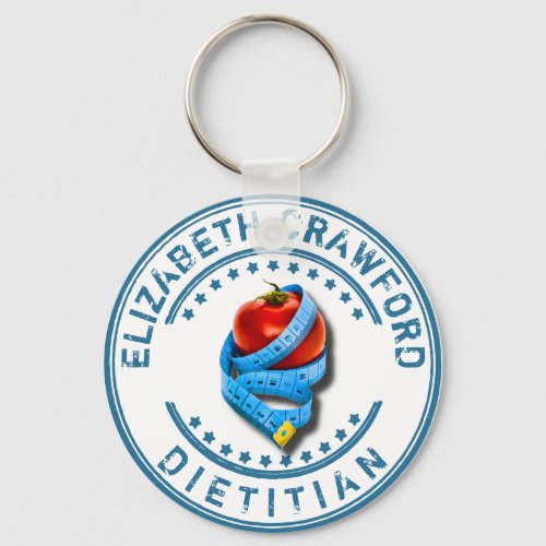 Dietitian Dietologist Doctor With Measuring Tape Keychain