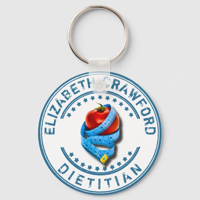 Dietitian Dietologist Doctor With Measuring Tape Keychain (Front)