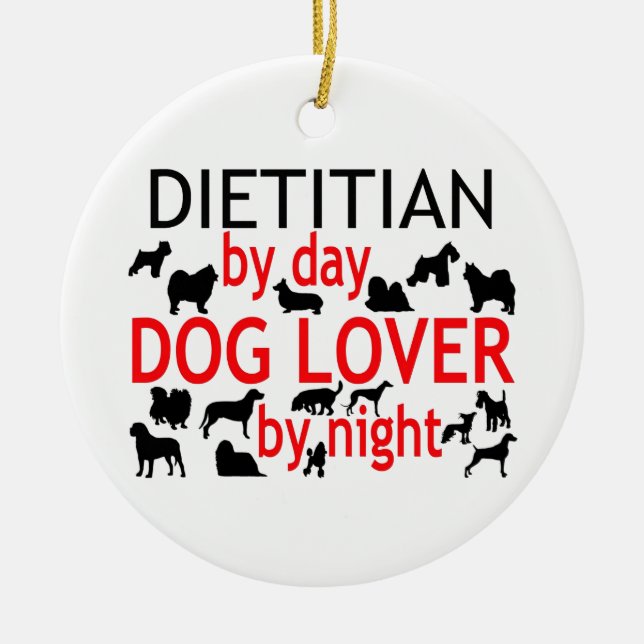 Dietitian Dog Lover Ceramic Ornament (Front)