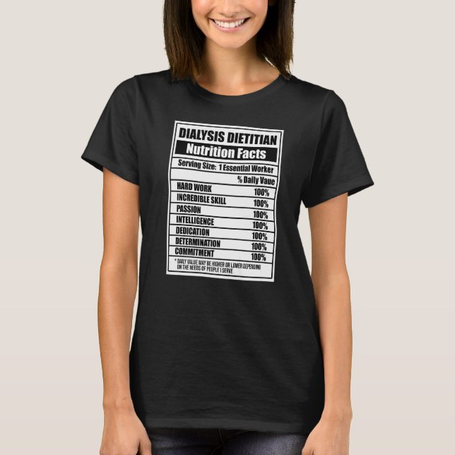 Dietitian Facts Nutritionist Dietary Diet  Graphic T-Shirt (Front)