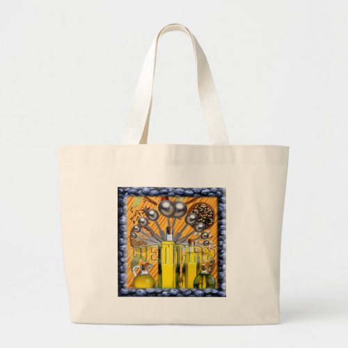 DIETITIAN FOOD COLLAGE LOGO LARGE TOTE BAG