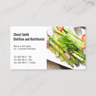 Dietitian healthy asparagus garden salad business card