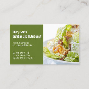 Dietitian healthy Caesar salad egg bacon lettuce Business Card