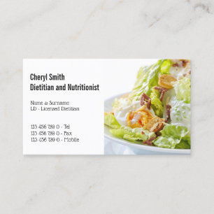 Dietitian healthy Caesar salad organic photo Business Card