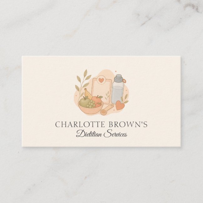 Dietitian Nutrition Healthy Eating Wellness Business Card