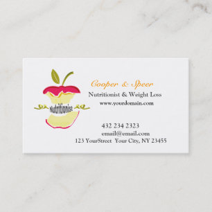 Dietitian Nutritionist  Apple Design  Business Card