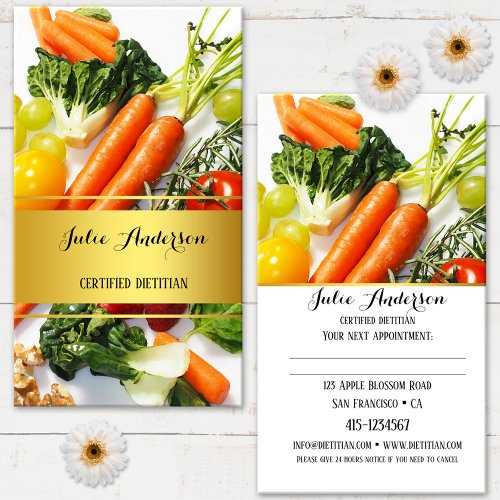 Dietitian Nutritionist Appointment Business Card