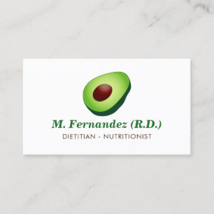 Dietitian nutritionist avocado logo business card