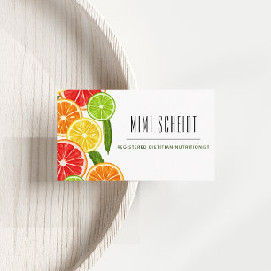 Dietitian Nutritionist Colorful Citrus Fresh Fruit Business Card