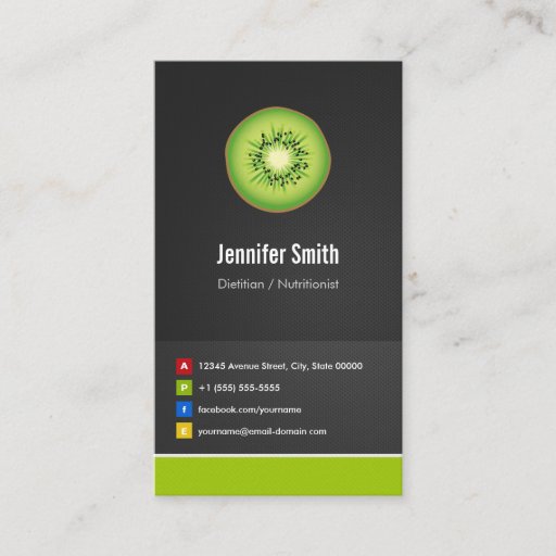 Customizable Dietitian / Nutritionist Diet Creative Innovative Business Card Template