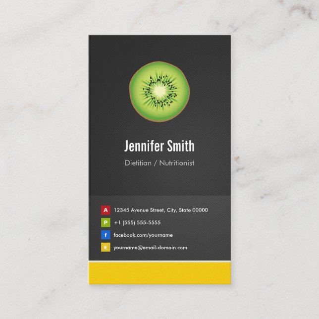Dietitian / Nutritionist Diet Creative Innovative Business Card (Front)