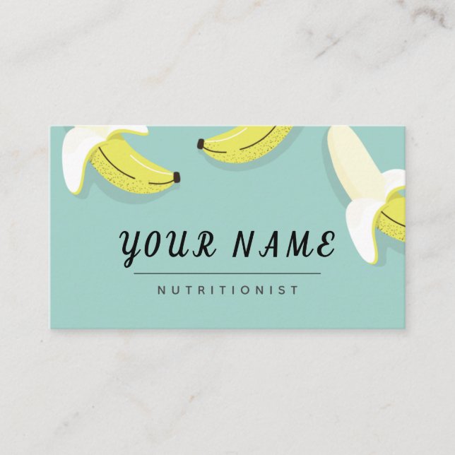 Dietitian Nutritionist Drawn Bananas Cute Fruit Business Card (Front)