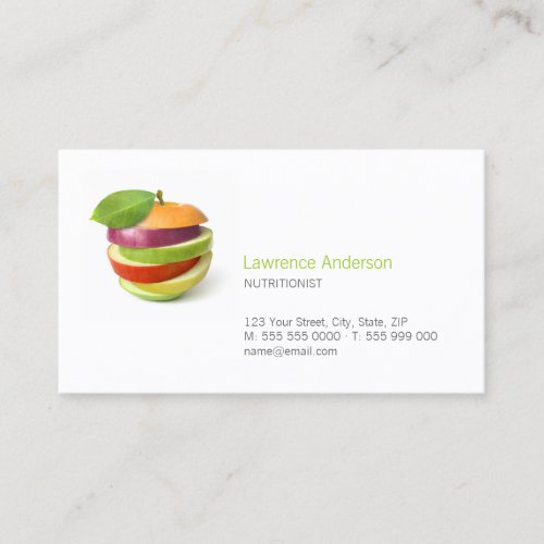 Dietitian  Nutritionist  Food business card