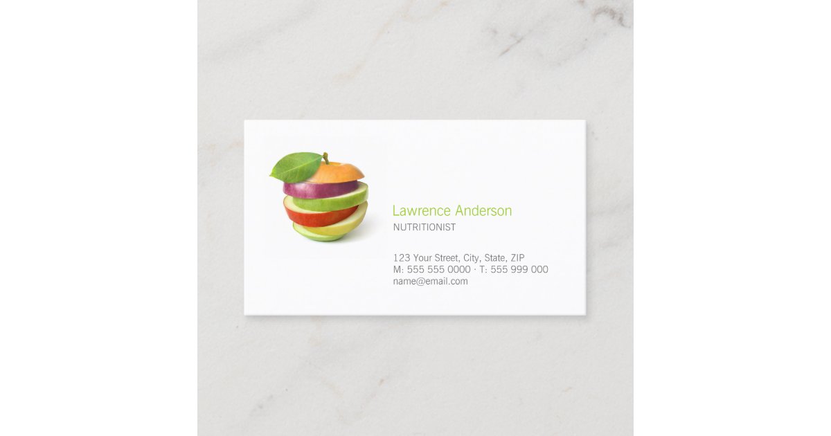 nutritionist business card