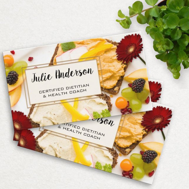 Dietitian Nutritionist Health Coach Business Card (Creator Uploaded)