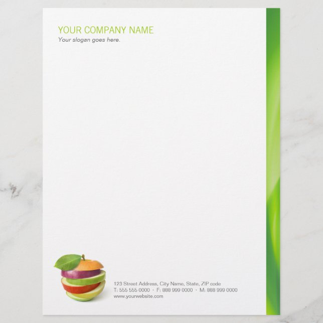 Dietitian / Nutritionist / Healthy Food letterhead (Front)