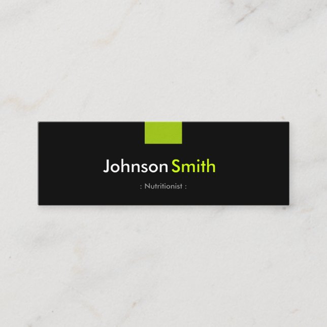 Dietitian Nutritionist - Mint Green Compact Mini Business Card (Front)