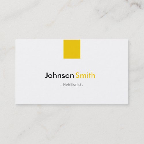 Dietitian Nutritionist _ Simple Amber Yellow Business Card