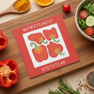 Dietitian, nutritionist square business card