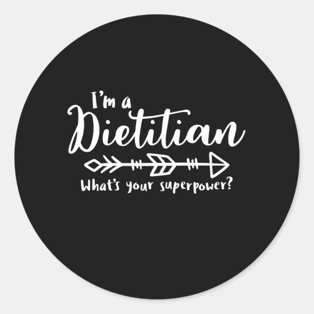 Dietitian squad, dietician design classic round sticker (Front)