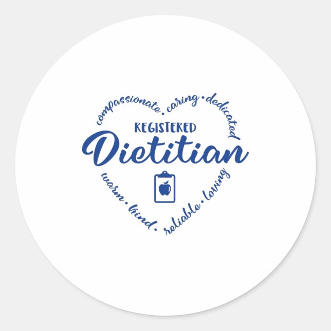 Dietitian squad, dietician design classic round sticker (Front)