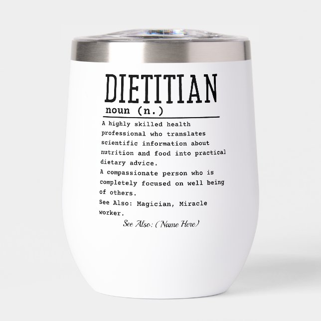 Dietitian Thermal Wine Tumbler (Front)