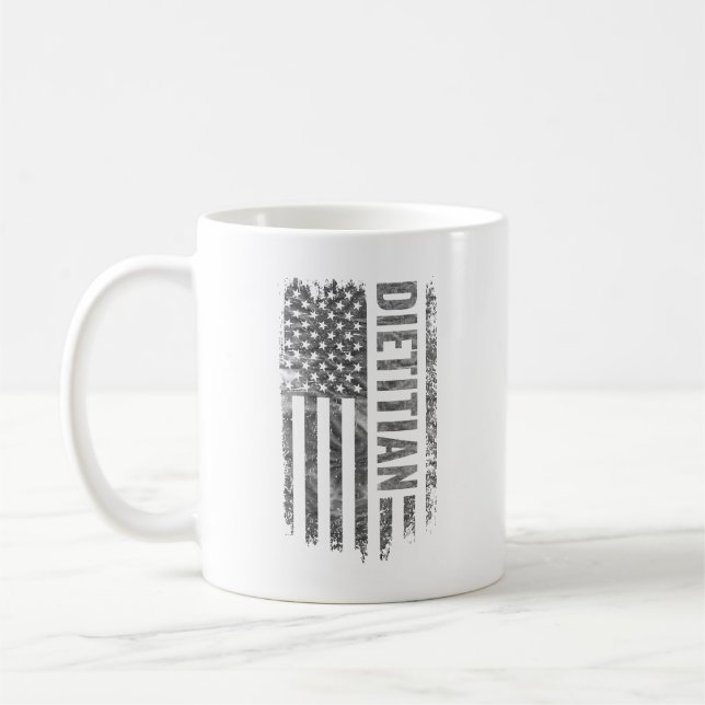 Dietitian USA Flag Distressed design Coffee Mug (Left)