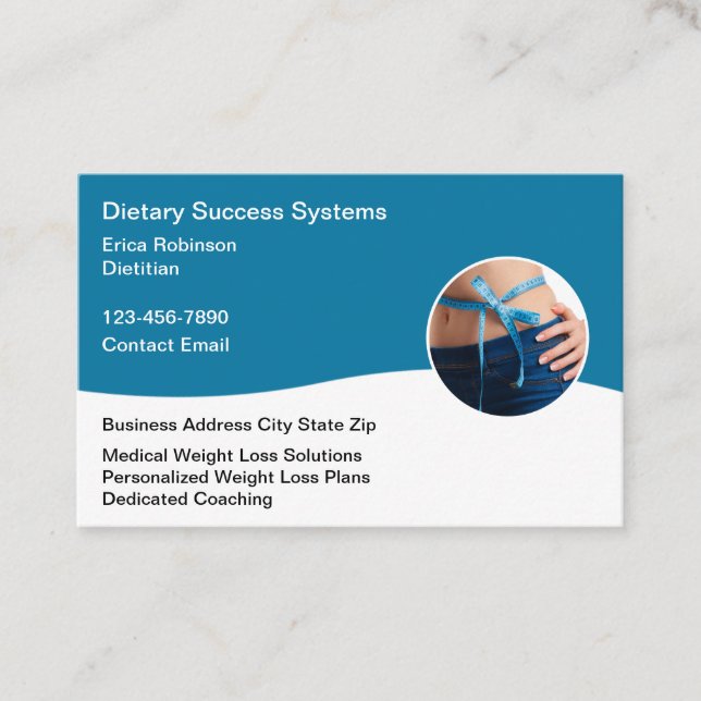 Dietitian Weight Loss Solutions  Business Card (Front)