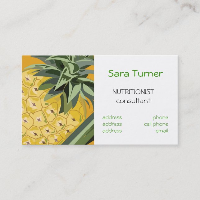 Dietitians and Nutritionists  Business Card (Front)