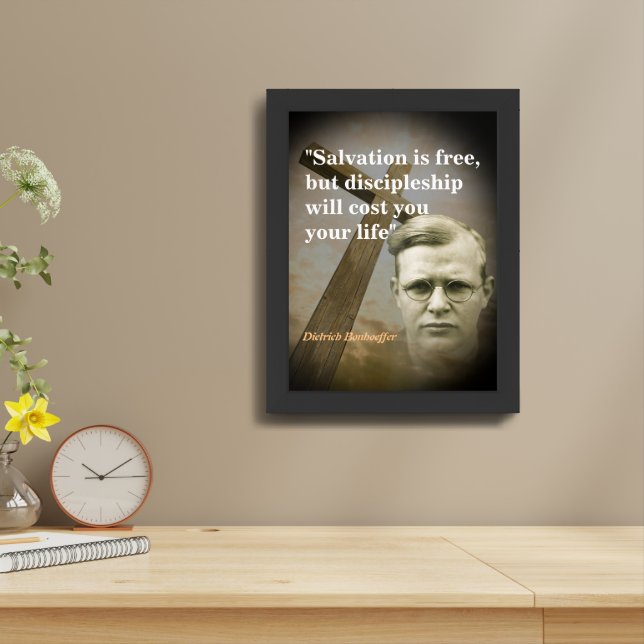 Dietrich Bonhoeffer Quote On Salvation Framed Art (Table Top)