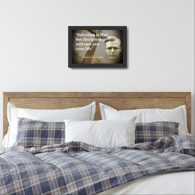 Dietrich Bonhoeffer Quote On Salvation Framed Art (Bedroom)