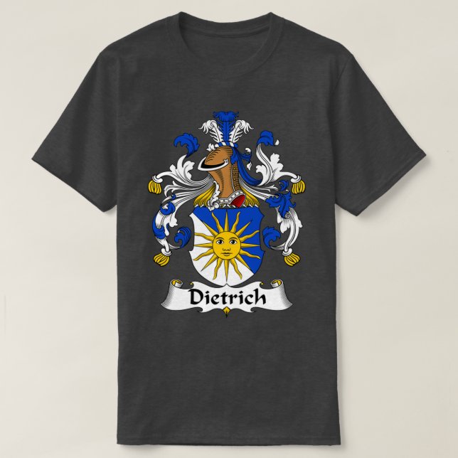 Dietrich Coat of Arms Family Crest  T-Shirt (Design Front)