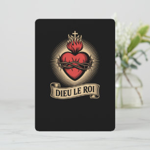 Dieu Le Roi Catholic Monarchist Sacred Heart Card