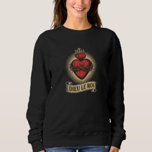 Dieu Le Roi Catholic Monarchist Sacred Heart Long Sweatshirt