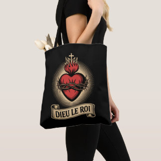 Dieu Le Roi Catholic Monarchist Sacred Heart  Tote Bag