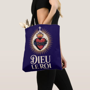 Dieu Le Roi Catholic Monarchist Sacred Heart Tote  Bag