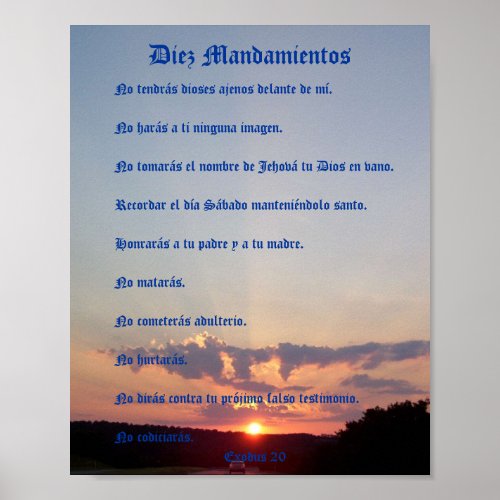 Diez Mandamientos _ Puesta de sol Poster